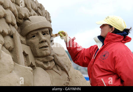 Weston-super-Mare Sand Skulpturen Stockfoto
