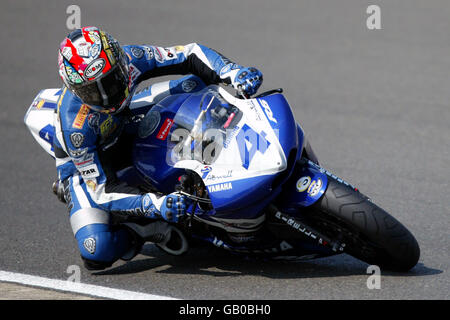 Motorradfahren - Supersport-Weltmeisterschaft - Silverstone. Jurgen Vd Goorbergh, Yamaha Belgarda Stockfoto