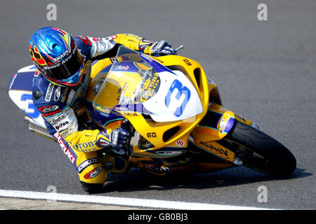 Motorradfahren - Supersport-Weltmeisterschaft - Silverstone. Stephane Chambon, Alstare Suzuki Stockfoto