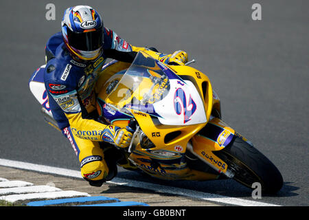 Motorradfahren - Supersport-Weltmeisterschaft - Silverstone. Katsuaki Fujiwara, Alstare Suzuki Stockfoto