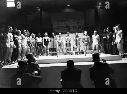 1948 - Gewichtheben - Earls Court in London Olympischen Spiele Stockfoto