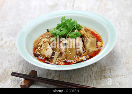 Speichel Hähnchen, leckere Hähnchen, pochiertes Hühnchen mit Chili-Öl-Sauce, China Sichuan-Küche Stockfoto