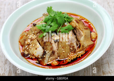 Speichel Hähnchen, leckere Hähnchen, pochiertes Hühnchen mit Chili-Öl-Sauce, China Sichuan-Küche Stockfoto