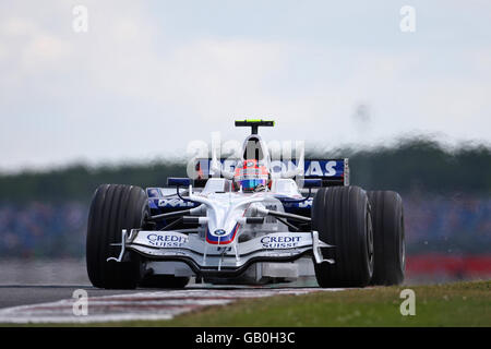 Formel-1-Autorennen - Großer Preis Von Großbritannien - Trainingstag - Silverstone. Robert Kubica von BMW sauber beim zweiten Training in Silverstone, Northamptonshire. Stockfoto