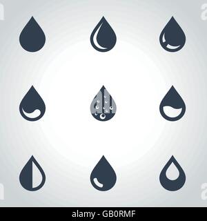 Vektor schwarzen Tropfen-Icon-set Stock Vektor