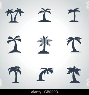 Vector black Palm-Icon-set Stock Vektor