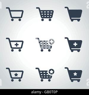 Vektor-schwarz shopping Warenkorb-Icon-set Stock Vektor
