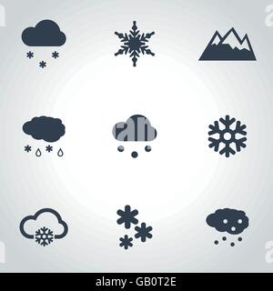 Vektor schwarzer Schnee-Icon-set Stock Vektor