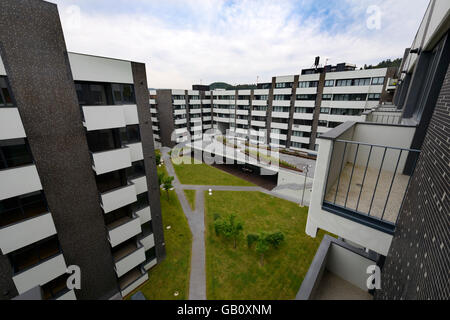 Luftaufnahme eines großen Wohnhauses Stockfoto