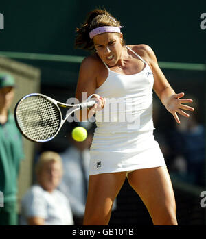 Tennis - Wimbledon 2003 - Frauen 3. Runde - Jennifer Capriati V Akiko Morigami Stockfoto