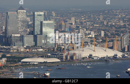 Das Stella Artois Star Über London. Der Blick vom Stella Artois 'Star over London' Luftschiff während eines Rundfluges über das Zentrum Londons. Stockfoto