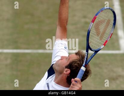 Tennis - die Samsung Nottingham Open 2003 - Greg Rusedski V Vladimir Voltchkov Stockfoto