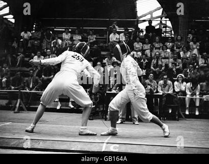 Olympischen Spiele in London 1948 - Fechten - Wembley - Palace of Engineering Stockfoto