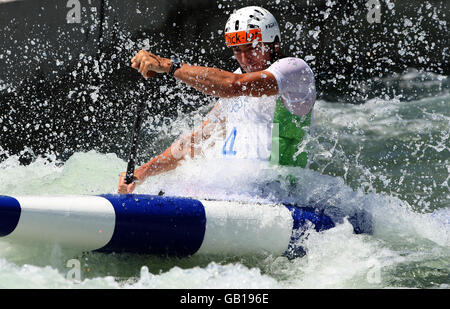 Der britische David Florence beim Training im Shunyi Olympic Canoeing Park in Peking. Stockfoto