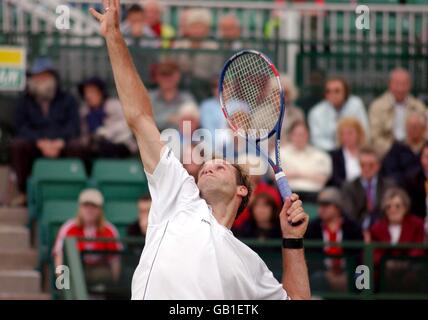 Tennis - die Samsung Nottingham Open 2003 - Greg Rusedski V Olivier Rochus Stockfoto