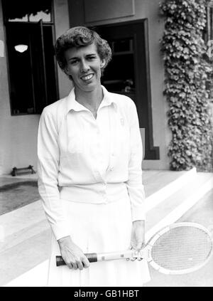 Tennis - Wightman Cup - Großbritannien - USA. Doris Hart, USA Stockfoto