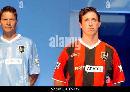 Fußball - FA Barclaycard Premiership - Manchester-Stadion - Manchester City Press Day Stockfoto