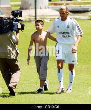 Spanische Fußball - spanischen Primera Liga - Real Madrid-Pressekonferenz - David Beckham Unterzeichnung Stockfoto