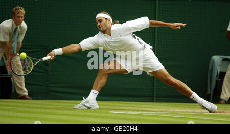 Herren Tennis - Wimbledon 2003 - Finale - Mark Philippoussis V Roger Federer Stockfoto