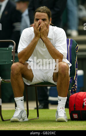 Herren Tennis - Wimbledon 2003 - Finale - Mark Philippoussis V Roger Federer Stockfoto