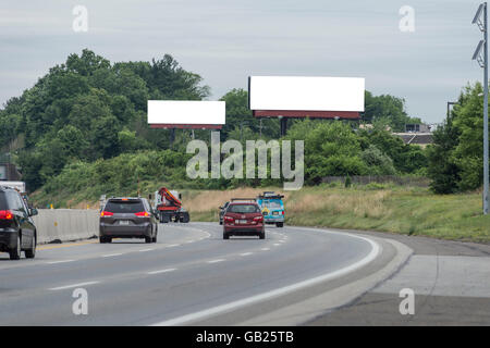Interstate Highway leere Plakate, Pennsylvania USA Stockfoto