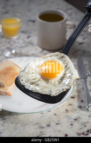 Sunny Side Up Spiegelei auf Spachtel Stockfoto