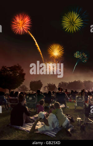 Amerikanische Fourth Of July Feuerwerk Unabhängigkeitstagesfeier, Philadelphia, Pennsylvania USA