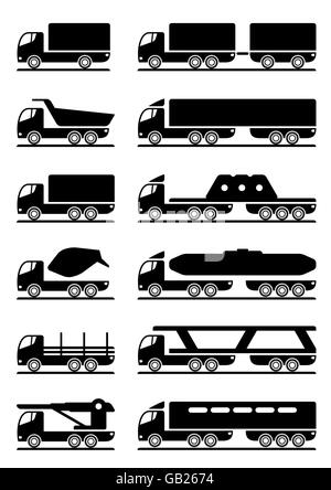 Verschiedene Arten von LKW - Vektor-illustration Stock Vektor