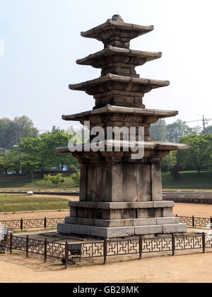 Pagode, buddhistische Tempel JeongmiSa in Buyeo Provinz Chungcheongnam-Do, Südkorea, Asien, UNESCO-Welterbe Stockfoto