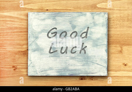 Vintage Hipster motivierenden Satz Hinweis, viel Glück Zeichen. Stockfoto
