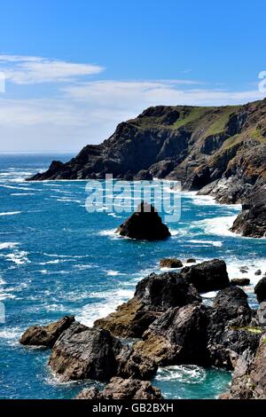 Die kornischen Küste in der Nähe von Kynance Cove auf der Lizard Halbinsel Cornwall England Großbritannien Stockfoto