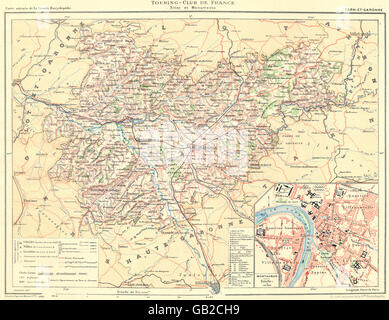 TARN-ET-GARONNE: Département. Ausschnitt Stadtplan Stadt Karte von Montauban (1) 1903 Stockfoto