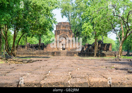 Prasat Mueang Sing Historical Park, Gebäude Überreste der alten Khmer-Stil Tempel Attraktion berühmten kulturellen in Sai Yok Di Stockfoto