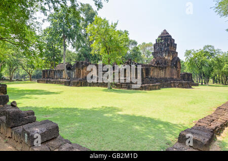 Prasat Mueang Sing Historical Park, Gebäude Überreste der alten Khmer-Stil Tempel Attraktion berühmten kulturellen in Sai Yok Di Stockfoto