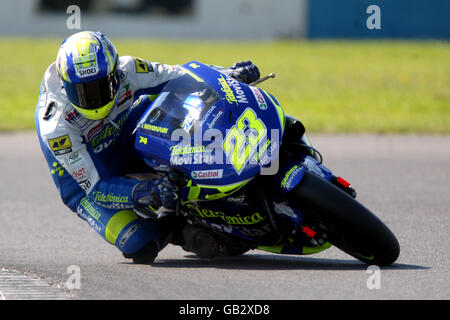 Motorradfahren - Cinzano British Motorcycle Grand Prix - Donington Park. Ryuichi Kiyonari von Telefonica Movistar Honda Stockfoto