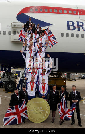 Olympia - Team GB kommen nach Hause - Heathrow Flughafen Stockfoto