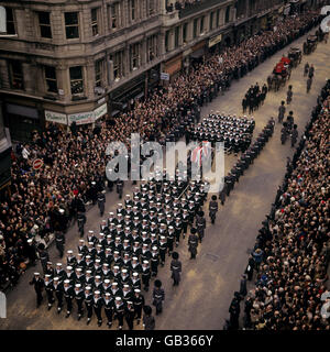 Politik - staatliche Begräbnis von Sir Winston Churchill - London Stockfoto