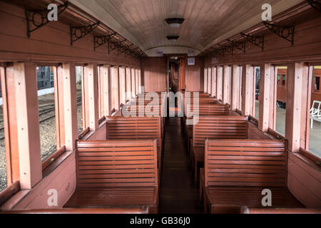 Alten kann Rauchen Zug Parken am Bahnhof, eine koloniale Unesco-Welt-gen, São João del Rey, Tiradentes, Minas Gerais, Brasilien Stockfoto