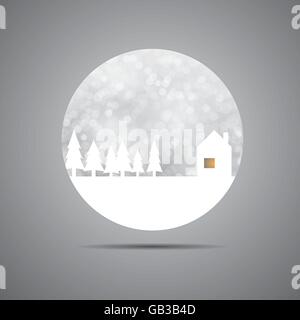 Schnee Winter Zeit Logo - traute Heim Stock Vektor