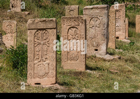 Khachkars im Kloster Noravank in Armenien Stockfoto