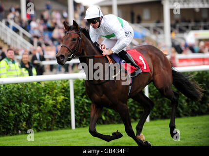 Rainbow View mit Jimmy Fortune gewinnt den Robin Hood Airport Doncaster Sheffield May Hill Stakes beim Weatherbys Insurance Ladies Day Meeting auf der Doncaster Racecourse. Stockfoto