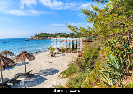 Blick auf schöne Palombaggia Strand auf der südlichen Küste von Korsika, Frankreich Stockfoto