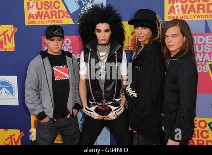 Tokio Hotel Ankunft für die MTV Video Music Awards 2008, Paramount Studios, Hollywood, Los Angeles, Kalifornien. Stockfoto