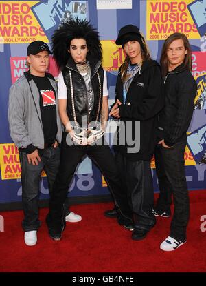 Tokio Hotel Ankunft für die MTV Video Music Awards 2008, Paramount Studios, Hollywood, Los Angeles, Kalifornien. Stockfoto