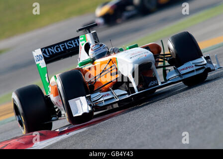 Adrian Sutil, Deutschland, fahren seinen Force India-Mercedes VJM04, Motorsport, Formel1 Tests am Circuit de Catalunya in Stockfoto