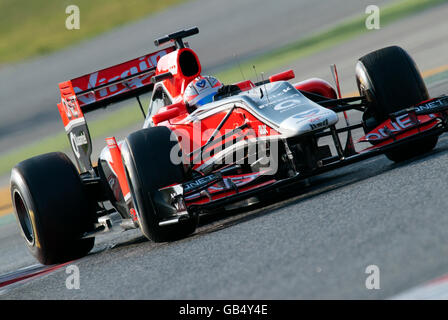 Timo Glock, Deutschland, fahren seine Virgin Racing-Cosworth VR-02, Motorsport, Formel1 Tests am Circuit de Catalunya in Stockfoto