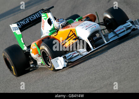 Adrian Sutil, Deutschland, fahren seinen Force India-Mercedes VJM04, Motorsport, Formel1 Tests am Circuit de Catalunya in Stockfoto