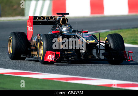 Nick Heidfeld, Deutschland, in seinem Rennwagen Lotus Renault GP Team Renault R31, Motorsport, Formel1, Tests auf dem Circuit de Stockfoto