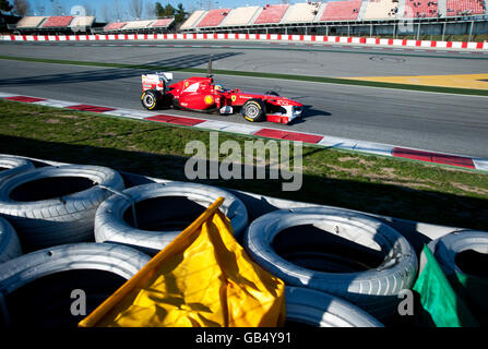 Fernando Alonso, Spanien, in seinem Ferrari 150. Italia-Rennwagen, Motorsport, Formel1, Tests auf dem Circuit de Catalunya Rennen Stockfoto