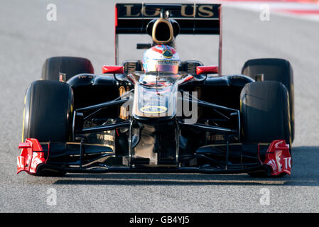 Russische Fahrer Vitaly Petrov fahren seine Lotus Renault GP Team Renault R31, Motorsport, Formel1, Tests auf dem Circuit de Stockfoto